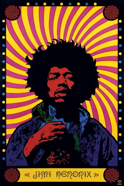 Jimi Hendrix - Swirly Poster 24