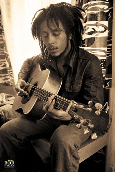 Bob Marley - Acoustic Guitar Poster