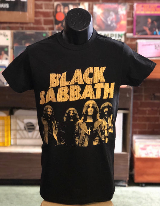 Black Sabbath - Band / Beige on Black Shirt