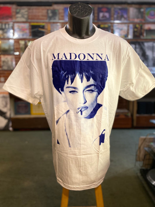 Madonna - Blue on White T Shirt